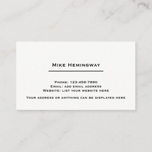 ライター及びジャーナリストのタイプライターデザイン 名刺 (裏面)