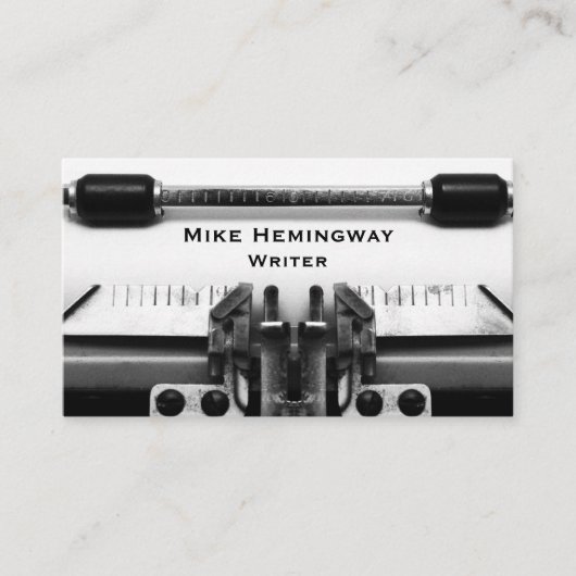 ライター及びジャーナリストのタイプライターデザイン 名刺 (正面)