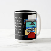 ライター引用文レトロタイプライター ツートーンマグカップ (正面右)