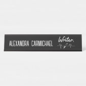 ライター白黒名プレート デスクネームプレート (正面)