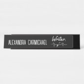 ライター白黒名プレート デスクネームプレート (正面)