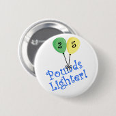 ライター25ポンドの 缶バッジ (正面&裏面)