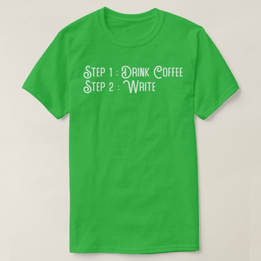 ライター・ドリンク・コーヒ書ー Tシャツ (デザイン正面)