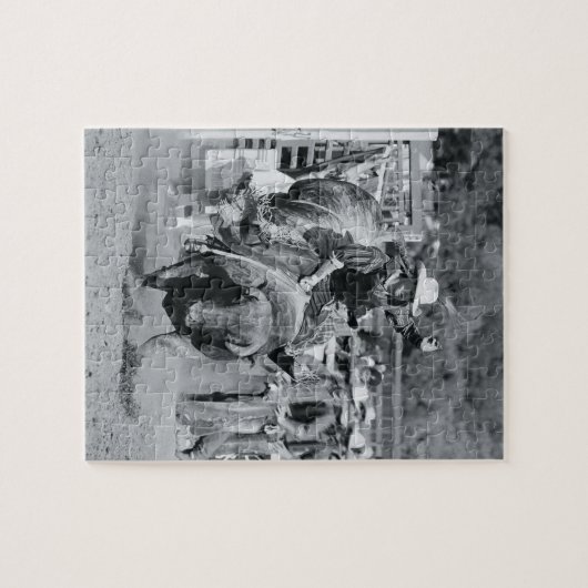 ライダぶら下がったーが牛をバクする ジグソーパズル (横)