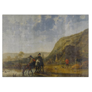 ライダーとの川の景色、Aelbert Cuyp カッティングボード