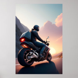 ライダーと旅行者のための景色の良い自転車の旅 ポスター
