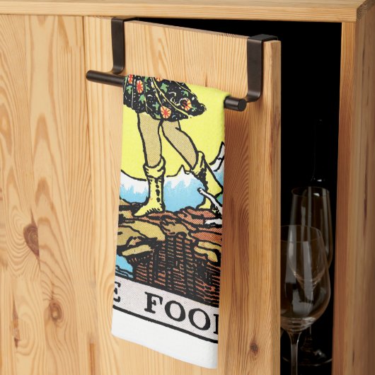 ライダーウェイテタロット専攻のアルカナザフール キッチンタオル (三つ折り)