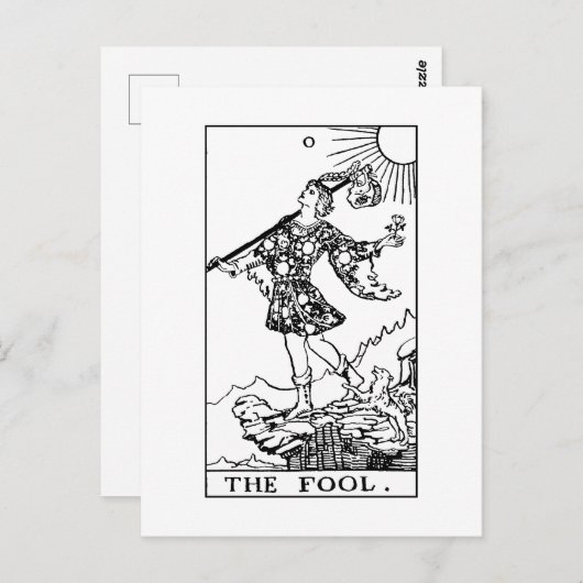 ライダーウェイテタロット専攻のアルカナザフール ポストカード (正面/裏面)