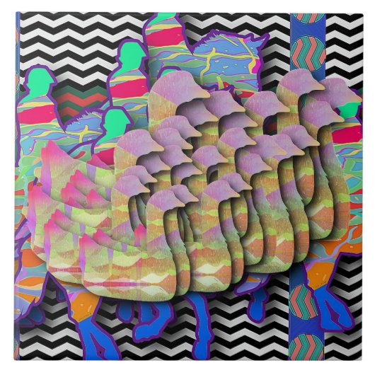 ライダーウマ科のと野生動物のアヒルの不気味な タイル (正面)