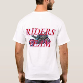 ライダーズチームネオンオートバイクラブロゴ – バイクもしくは自転車に乗る人クルー Tシャツ