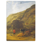 ライダー付きの川の風景Aelbert Cuyp クリップボード (裏面)