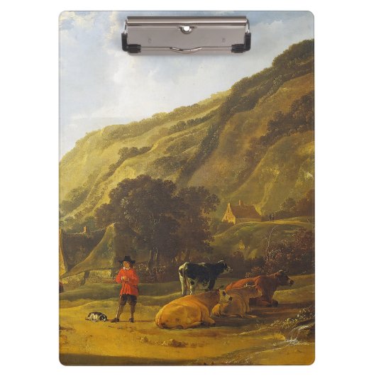ライダー付きの川の風景Aelbert Cuyp クリップボード (正面)