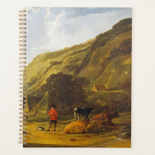 ライダー付きの川の風景Aelbert Cuyp プランナー手帳 (正面)