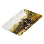 ライダー付きの川の風景Aelbert Cuyp マグネット (左側)
