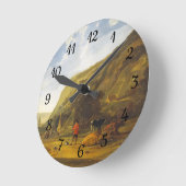 ライダー付きの川の風景Aelbert Cuyp ラウンド壁時計 (傾斜)