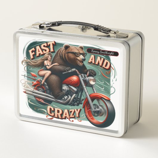 ライダー付きバイクに乗る メタルランチボックス (裏面)