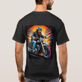 ライダー付きバイクイラストレーション Tシャツ (裏面)