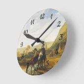 ライダー付き川の風景Aelbert Cuyp Round C ラウンド壁時計 (傾斜)