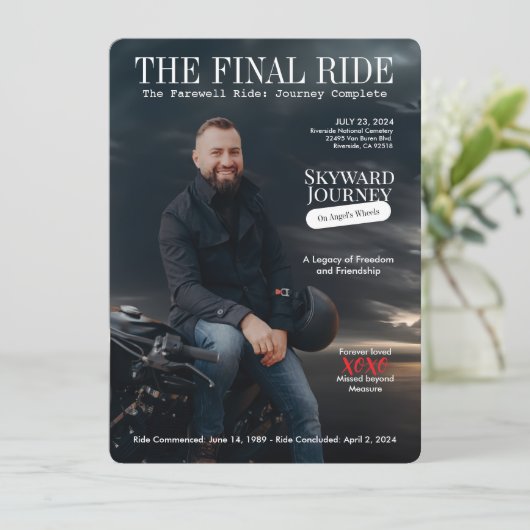 ライダー用葬式カードの翼 (スタンド正面)