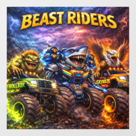 ライダー、エピックモンスタートラックの窓用デカールとガラス ウィンドウサイン