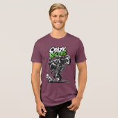 ライダーmans tシャツモトバイクもしくは自転車に乗る人ライフスタイル トライブレンドＴシャツ (正面全面)