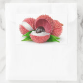 ライチの果実を切る 長方形シール (バッグ)