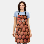 ライチまたはリチフルーツビーガンとベジタリアンギフト エプロン (着用した状態)