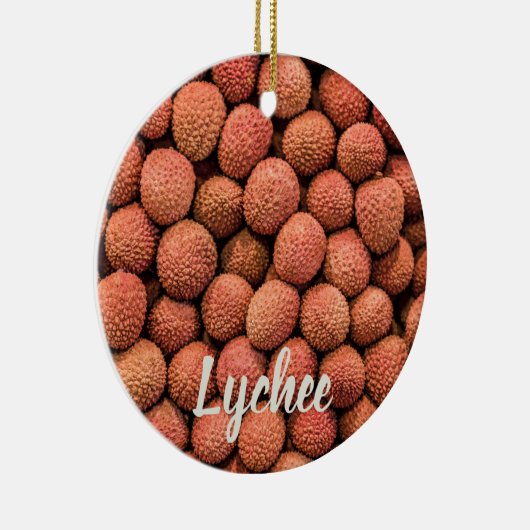 ライチまたはリチフルーツビーガンとベジタリアンギフト セラミックオーナメント (右)