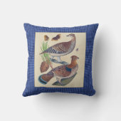 ライチョウおよびギンガムの自然史の枕16x16 クッション (裏面)