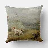 ライチョウの射撃、発砲(キャンバスの油) クッション (裏面)