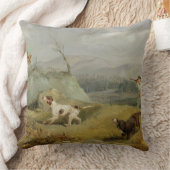 ライチョウの射撃、発砲(キャンバスの油) クッション (ブランケット)