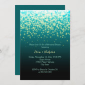 ライッきらめくトティール(緑がかった色)の結婚リハーサル夕食 招待状 (正面/裏面)