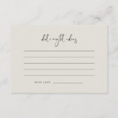 ライッエレガントトモダンセージ緑の日付の夜のアイディア エンクロージャーカード (正面)