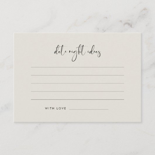 ライッエレガントトモダンセージ緑の日付の夜のアイディア エンクロージャーカード (正面)