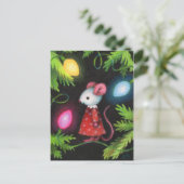 ライツかわいらし – キュートなクリスマスツリーマウスアート シーズンポストカード (スタンド正面)