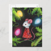 ライツかわいらし – キュートなクリスマスツリーマウスアート シーズンポストカード (正面/裏面)