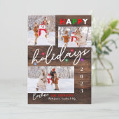 ライツきらめくカラフルハッピーホリデーフォトカード 招待状 (スタンド正面)