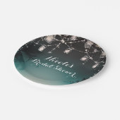 ライツきらめくパームツリーズエレガントビーチ結婚式 ペーパープレート (アングル)