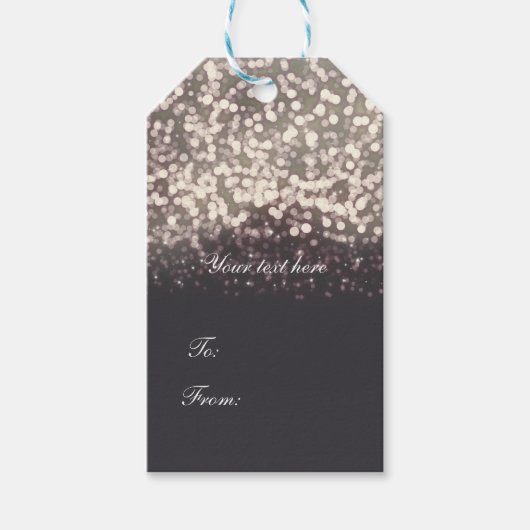 ライツきらめくロマンチックなグレモダンーム ギフトタグ (正面)