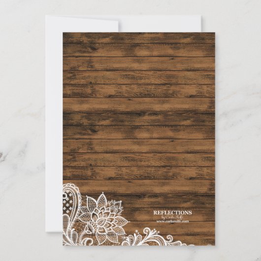 ライツウッド&レースウェディングシャワー招待状 招待状 (裏面)