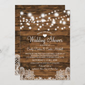 ライツウッド&レースウェディングシャワー招待状 招待状 (正面/裏面)