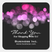 ライツエレガントビジネスありがとうピンク スクエアシール (正面)