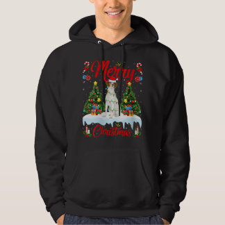 ライツクリスマスツリーサンタブリタニースパニエル犬ドッグキリスト パーカ