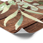 ライツグリーン素朴リーブライダルシャワーウェルカムサイン ポスター (角)