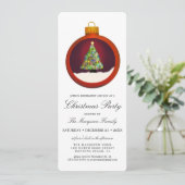 ライツツリー白熱［赤熱］光を放つオーナメントクリスマスパーティー 招待状 (スタンド正面)