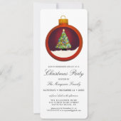 ライツツリー白熱［赤熱］光を放つオーナメントクリスマスパーティー 招待状 (正面)