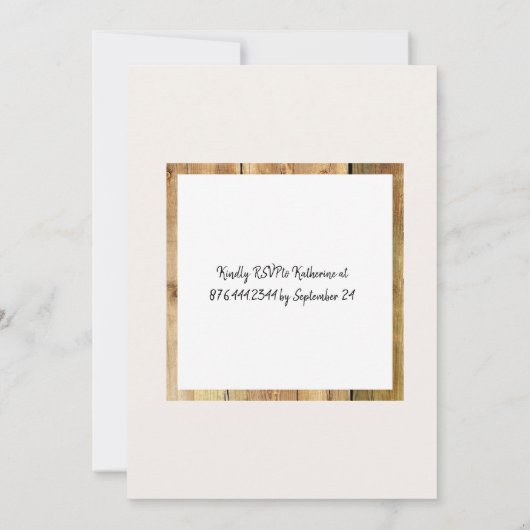 ライツバック素朴ヤードサプライズ誕生日パーティー 招待状 (裏面)