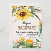 ライツバック素朴ヤードサプライズ誕生日パーティー 招待状 (正面/裏面)