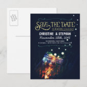 ライツメイソンの瓶ラスティックロマンチックな日付を保存 案内ポストカード (正面/裏面)