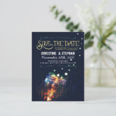 ライツメイソンの瓶ラスティックロマンチックな日付を保存 案内ポストカード (スタンド正面)